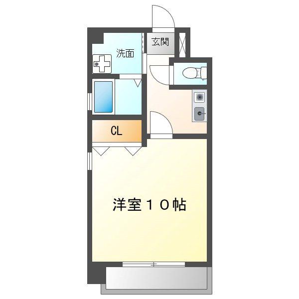 パークハイツ元八事(1K/1階)の間取り写真