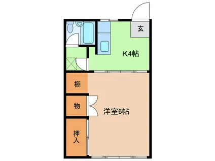 コーポヤマト(1K/1階)の間取り写真