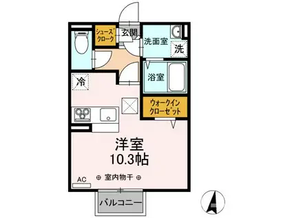 メゾン ド シュシュ(ワンルーム/1階)の間取り写真