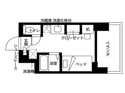 バウスクロス秋葉原(ワンルーム/7階)の間取り写真