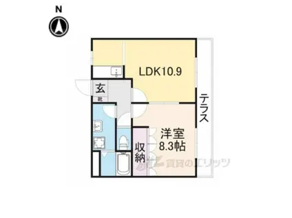 グランドソレーユ(1LDK/1階)の間取り写真