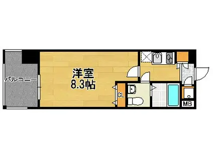 ORIENT BLD NO.60 V-T(1K/13階)の間取り写真