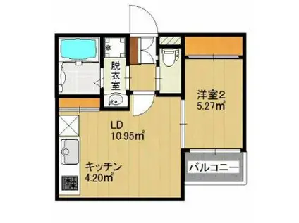 SMILEAX博多駅南(1LDK/2階)の間取り写真