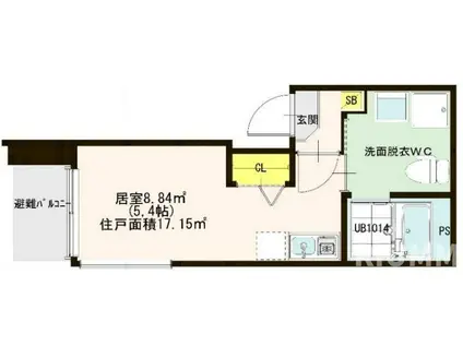 ハーモニーテラス高島平(ワンルーム/1階)の間取り写真