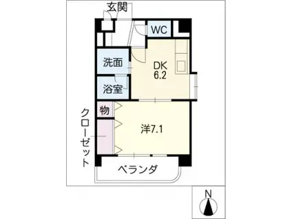 グレースサワ(1DK/7階)の間取り写真