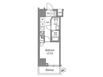 GENOVIAお花茶屋SKYGARDEN(1K/12階)の間取り写真