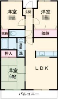セレコート住道(3LDK/5階)の間取り写真