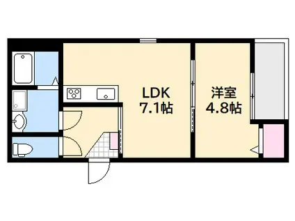 フォレスト草津南(1LDK/3階)の間取り写真