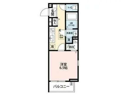 フルール原(1K/3階)の間取り写真