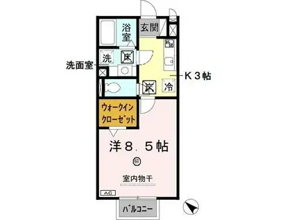 ユリシーズ(1K/1階)の間取り写真