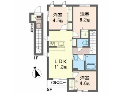 シャーメゾン堀西(3LDK/2階)の間取り写真