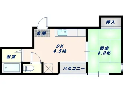 クリオコート86(1DK/3階)の間取り写真