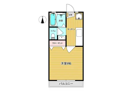 アミティエ(1K/1階)の間取り写真