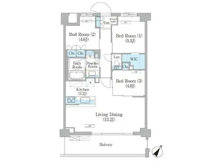 NIIYA平和台(3LDK/3階)の間取り写真