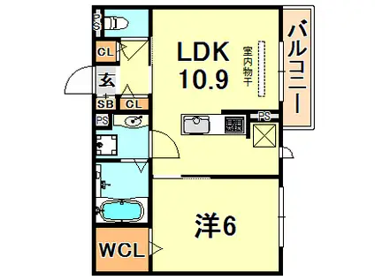 モアレ森南(1LDK/3階)の間取り写真