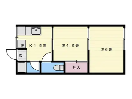 みずほアパート(2K/2階)の間取り写真