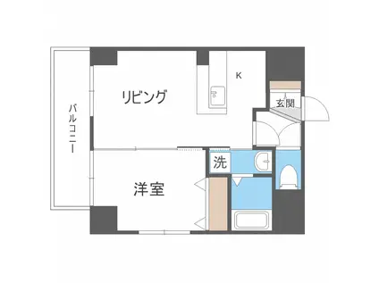 ヘルム21(1LDK/3階)の間取り写真