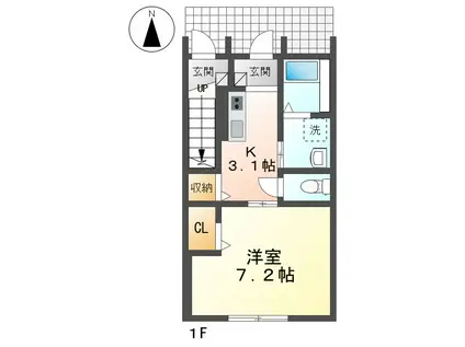 カーサ・コンフォターヴェウ(1K/1階)の間取り写真