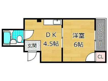 JPアパートメント枚方II(1DK/2階)の間取り写真