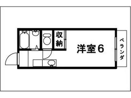 スパローハイツI(1K/2階)の間取り写真