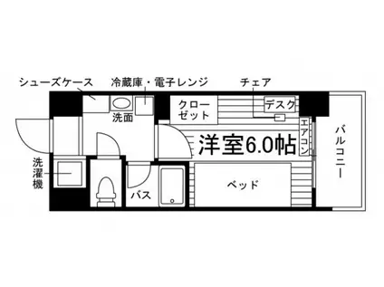 N-STAGE八王子大塚学生会館(ワンルーム/4階)の間取り写真
