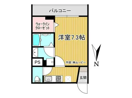 ラ シルフ池袋(1K/2階)の間取り写真