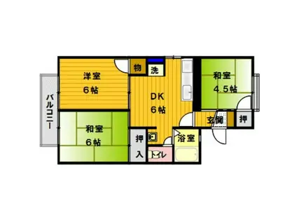 メゾン長丘II(3DK/1階)の間取り写真