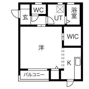 メゾンリビエール(1K/1階)の間取り写真