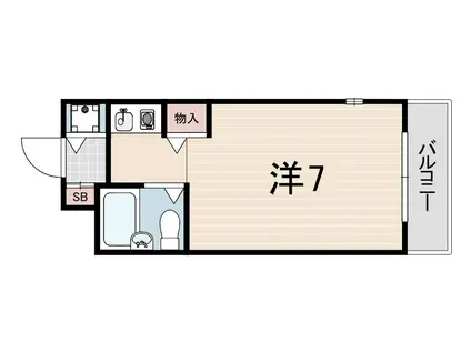 ロイヤルメゾン塚口13(1K/3階)の間取り写真