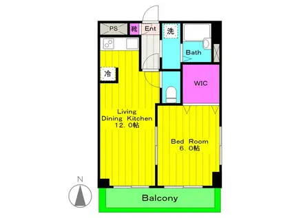 プルメリアガーデン(1LDK/1階)の間取り写真