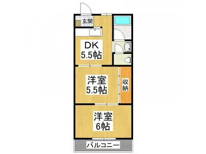 山本レンターマンション(2DK/2階)の間取り写真