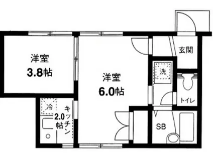 ユキプレミール(2K/1階)の間取り写真