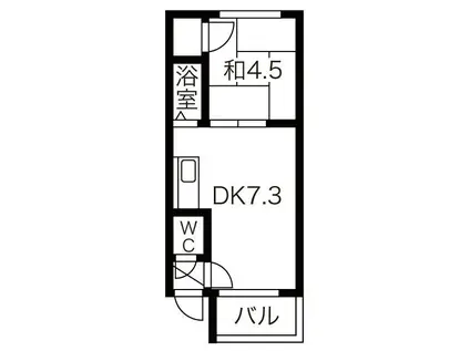 カサデューク平岸57・58・60(1DK/2階)の間取り写真