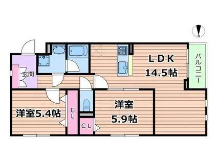 CASA COCO(1SLDK/1階)の間取り写真