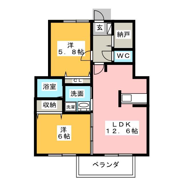 ベルテクス・グラン(2LDK/1階)の間取り写真