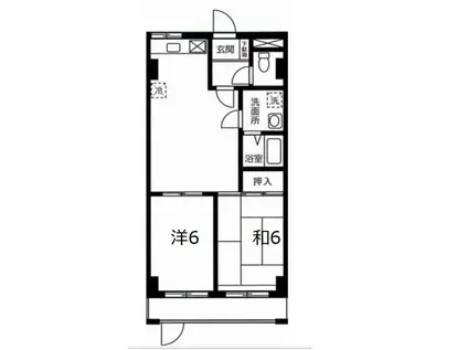 熊谷朝日ハイツ(2LDK/5階)の間取り写真