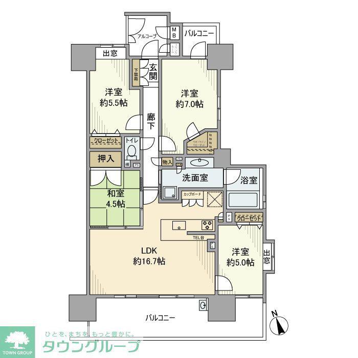 プレミアシティ桜山(4LDK/8階)の間取り写真
