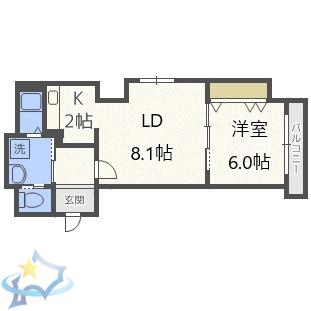 メゾンド北円山さくら(1LDK/7階)の間取り写真