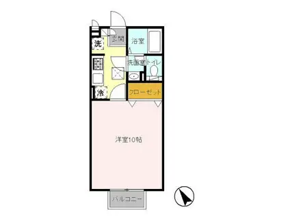 TAKASAKI HILLS 2ND(1K/1階)の間取り写真