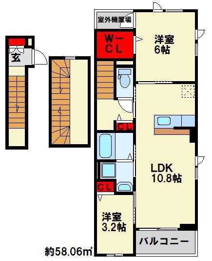 ヴェルデメゾン(2LDK/3階)の間取り写真