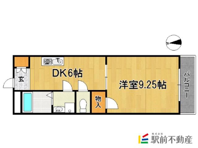 プレミール21(1DK/1階)の間取り写真