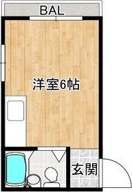 プランドール清水(ワンルーム/2階)の間取り写真