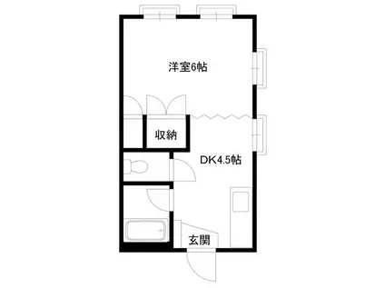 マンション ポワミエール(1DK/2階)の間取り写真