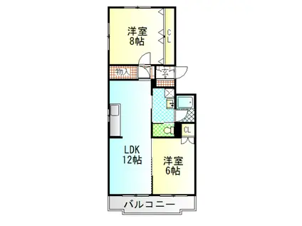 メゾン・オキ(2LDK/2階)の間取り写真