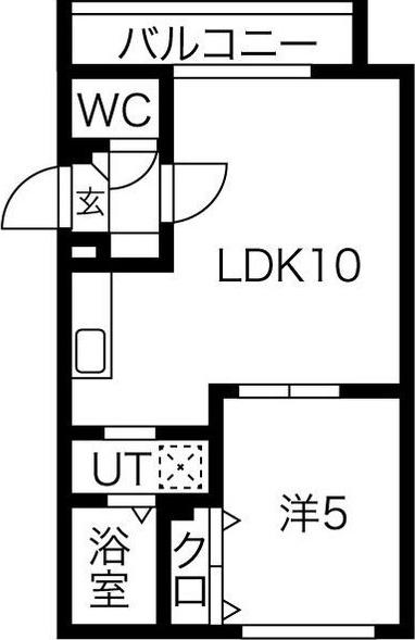 フォンテーヌ東札幌(1LDK/3階)の間取り写真