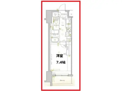 ディップス北千住(1K/4階)の間取り写真