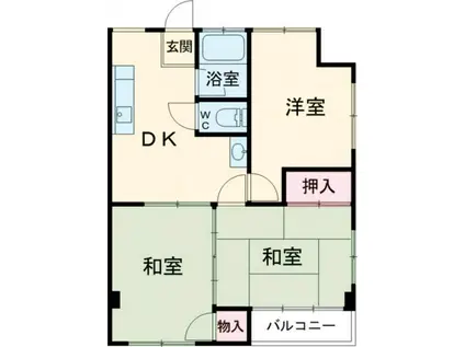 ファミーユ落合(3DK/3階)の間取り写真