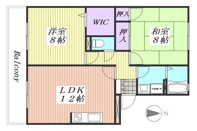 メゾンボナール(2LDK/1階)の間取り写真