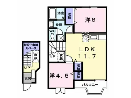 メゾンスターブル(2LDK/2階)の間取り写真