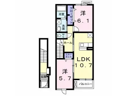 ガーデンハウスすみれ(2LDK/2階)の間取り写真